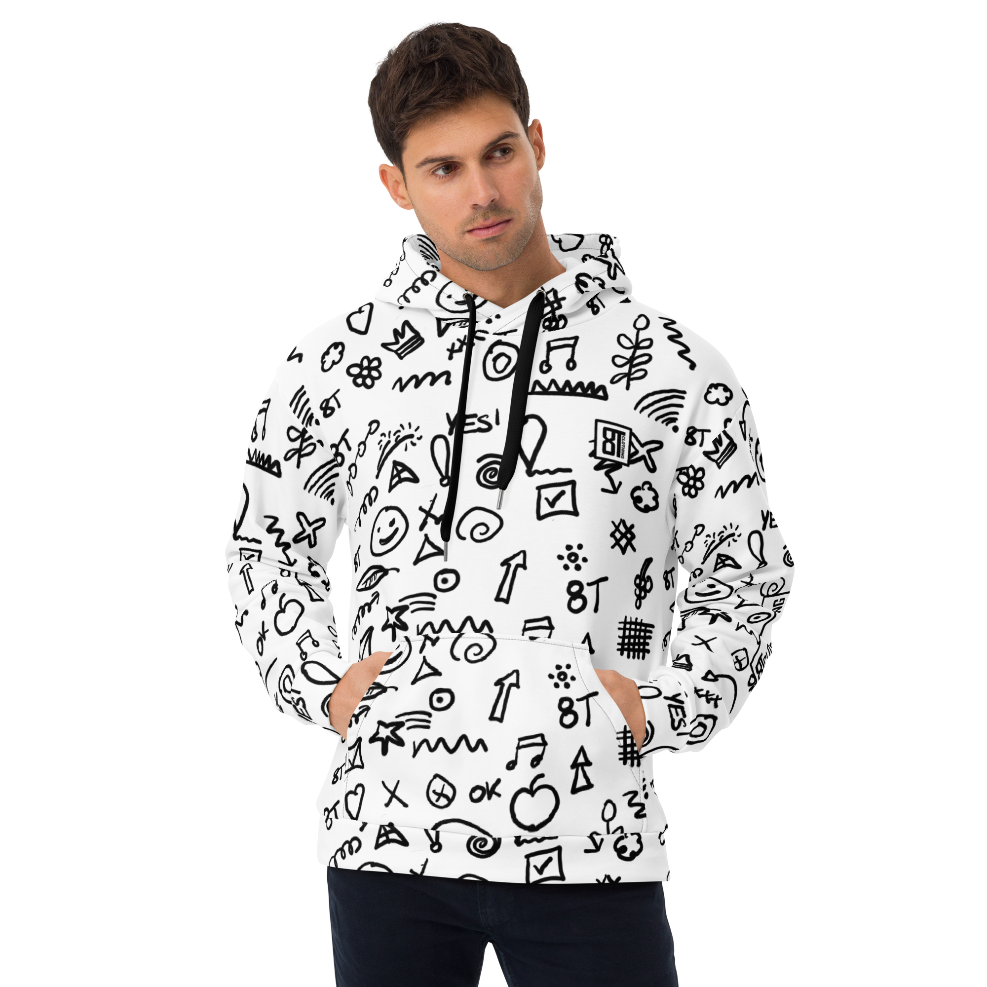 8T Clothing Doodle Minimal Collection - Unisex Hoodie
