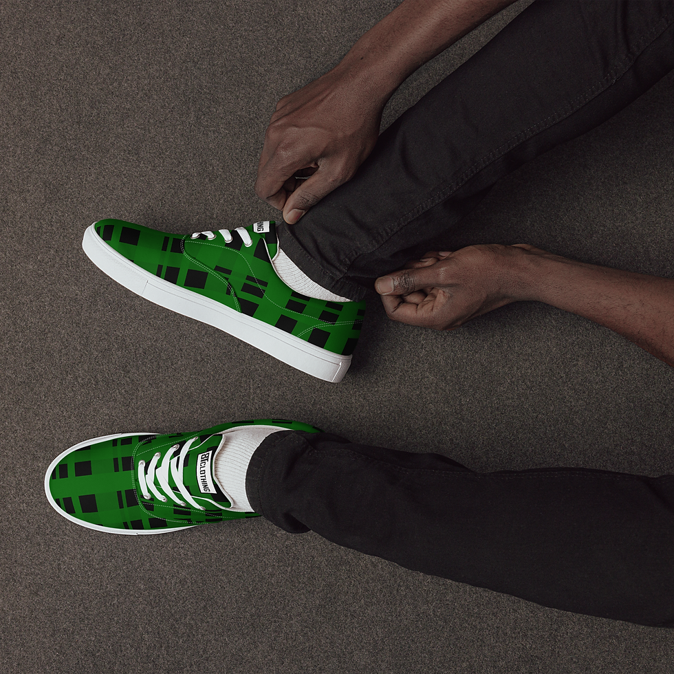 Thumbnail: 8T Clothing - Corrupt Plaid Lace-up Canvas Shoes