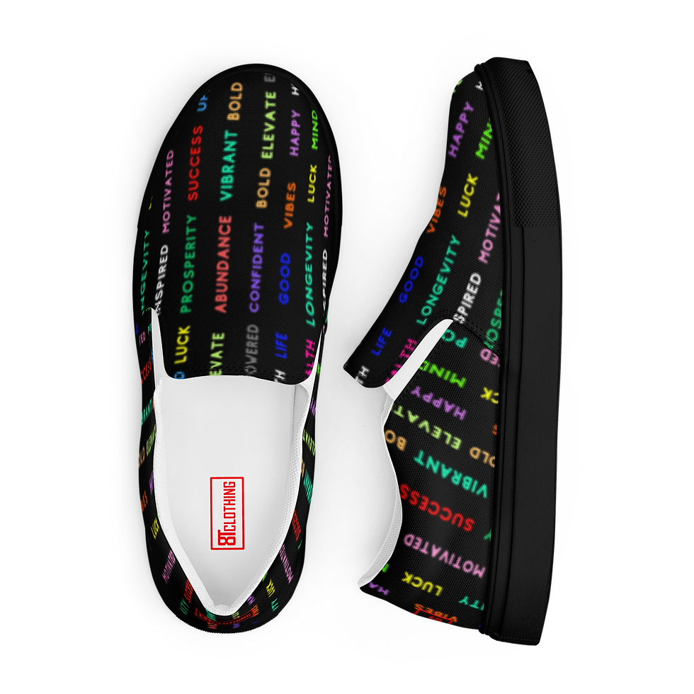 Thumbnail: 8T Clothing - Positive Vibes Collection Slip-on Canvas Shoes