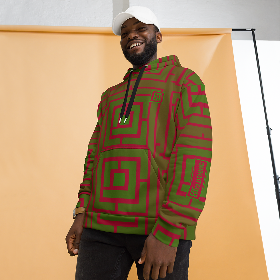 Thumbnail: 8T Clothing Green Maze  - Unisex Hoodie