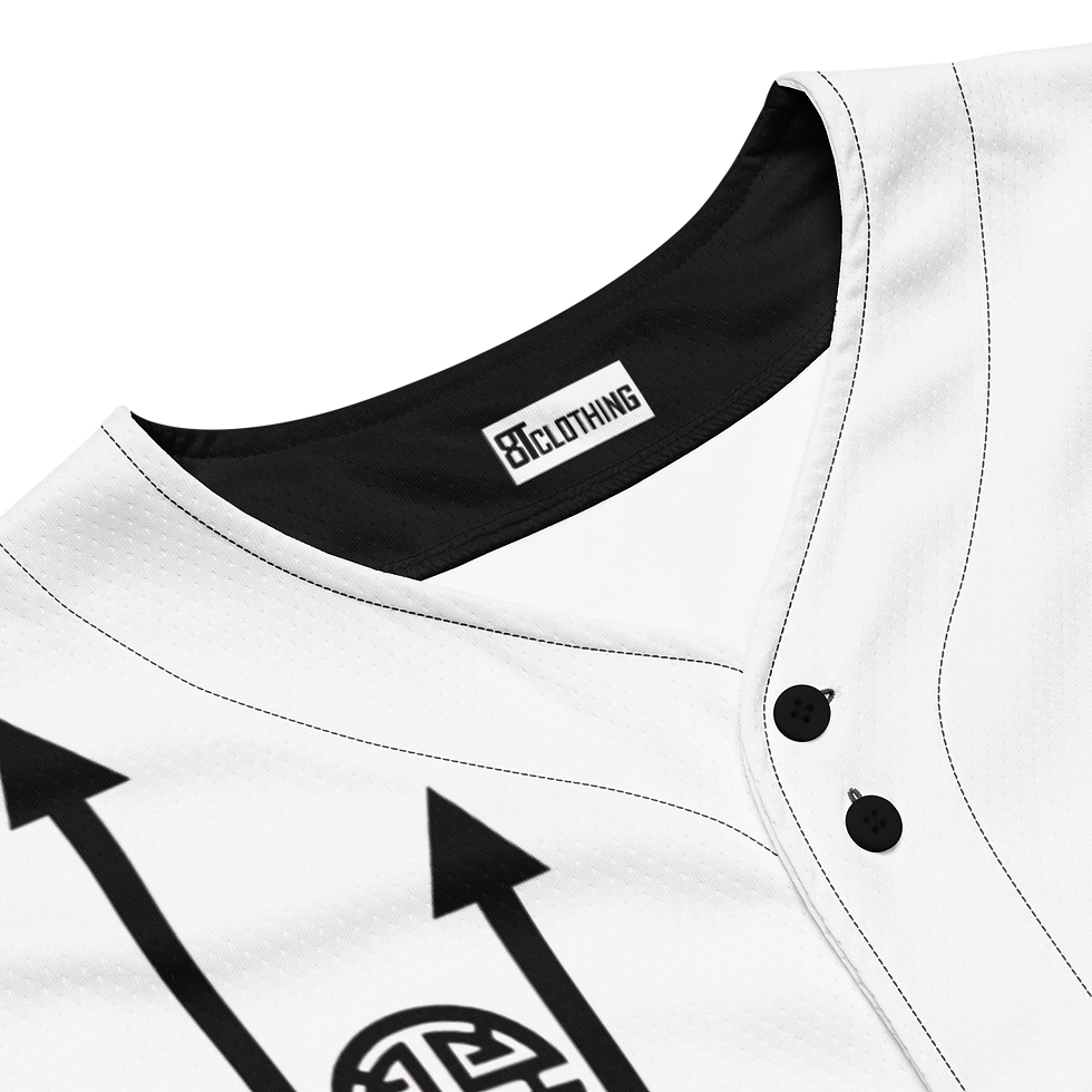Thumbnail: 8T Clothing H.L.L.P  - Recycled Baseball Jersey Black and White
