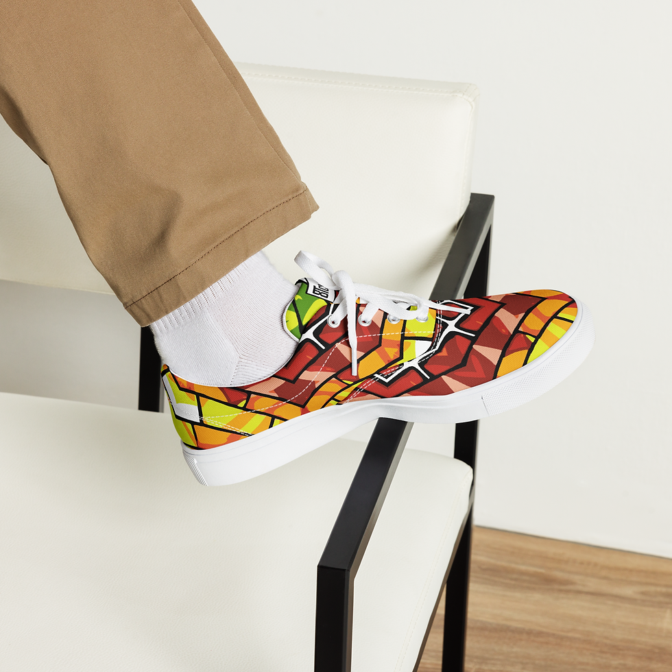 Thumbnail: 8T Clothing - Mosiac Collection Lace-up Canvas Shoes