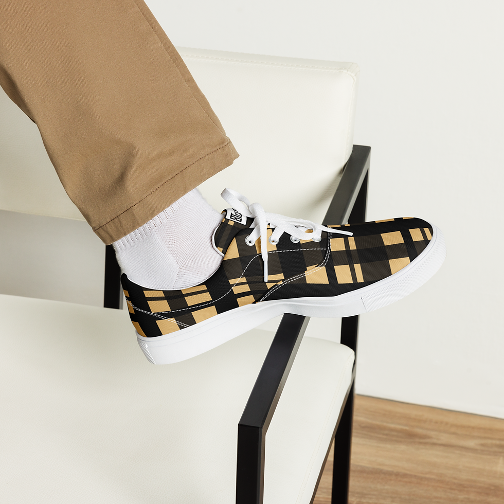Thumbnail: 8T Clothing - Corrupt Plaid Lace-up Canvas Shoes