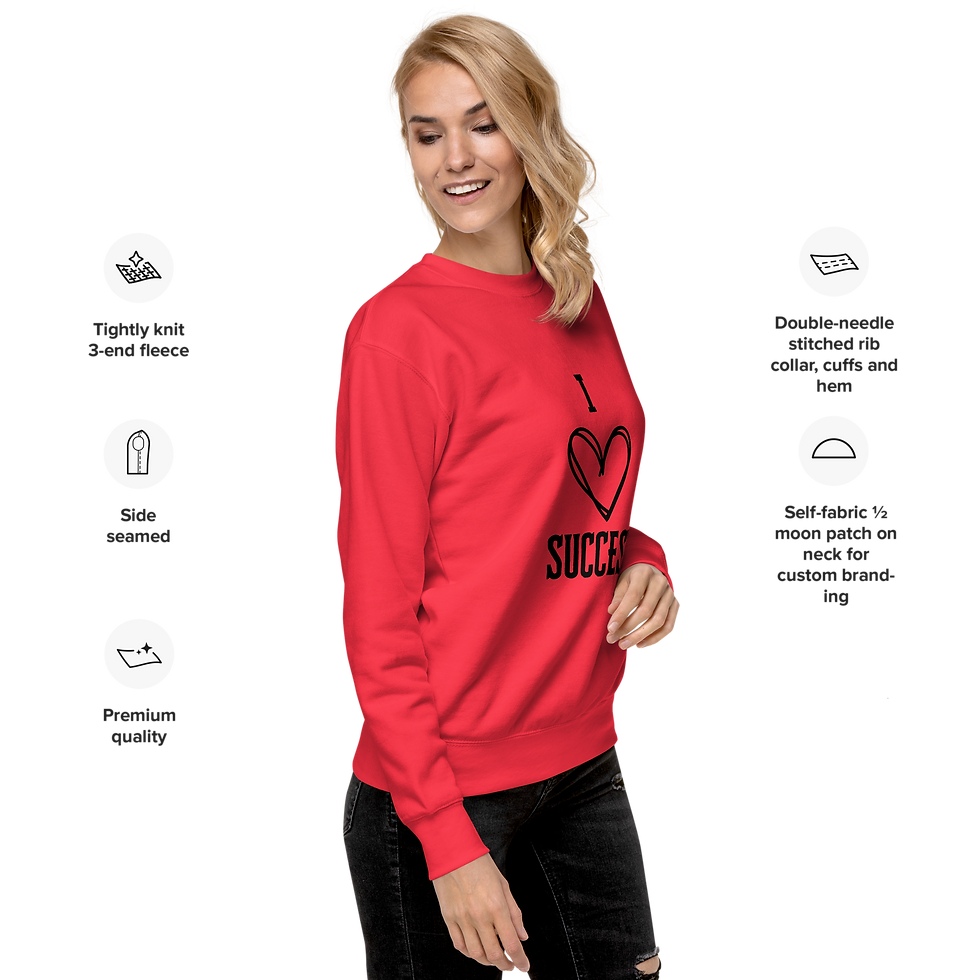 Thumbnail: 8T Clothing - Valentines I Love Success - Unisex Premium Sweatshirt