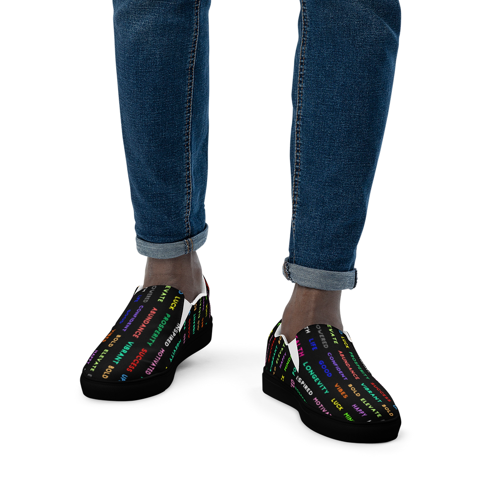 Thumbnail: 8T Clothing - Positive Vibes Collection Slip-on Canvas Shoes