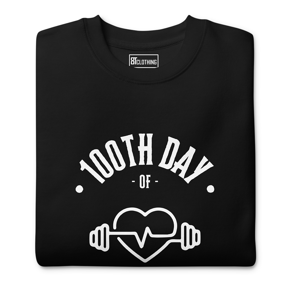 Thumbnail: 8T Clothing - 100th Day of Fitness - Unisex Premium Sweatshirt