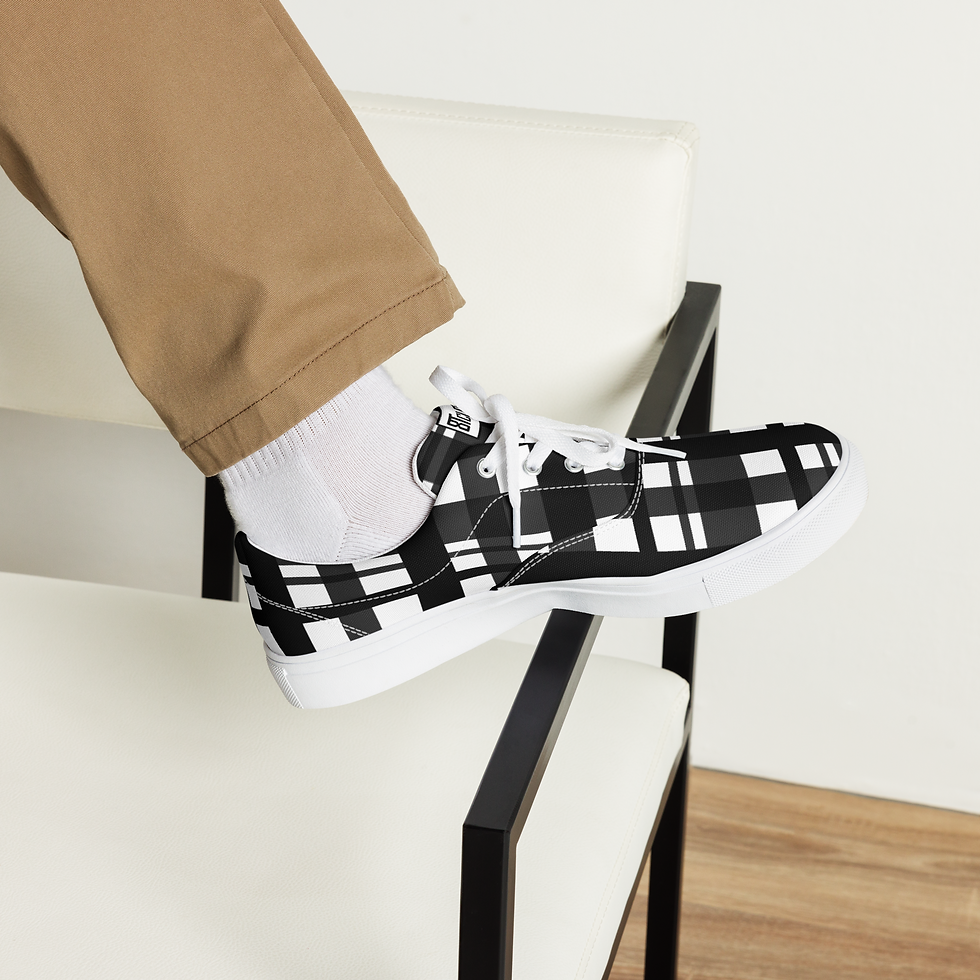 Thumbnail: 8T Clothing - Corrupt Plaid Lace-up Canvas Shoes