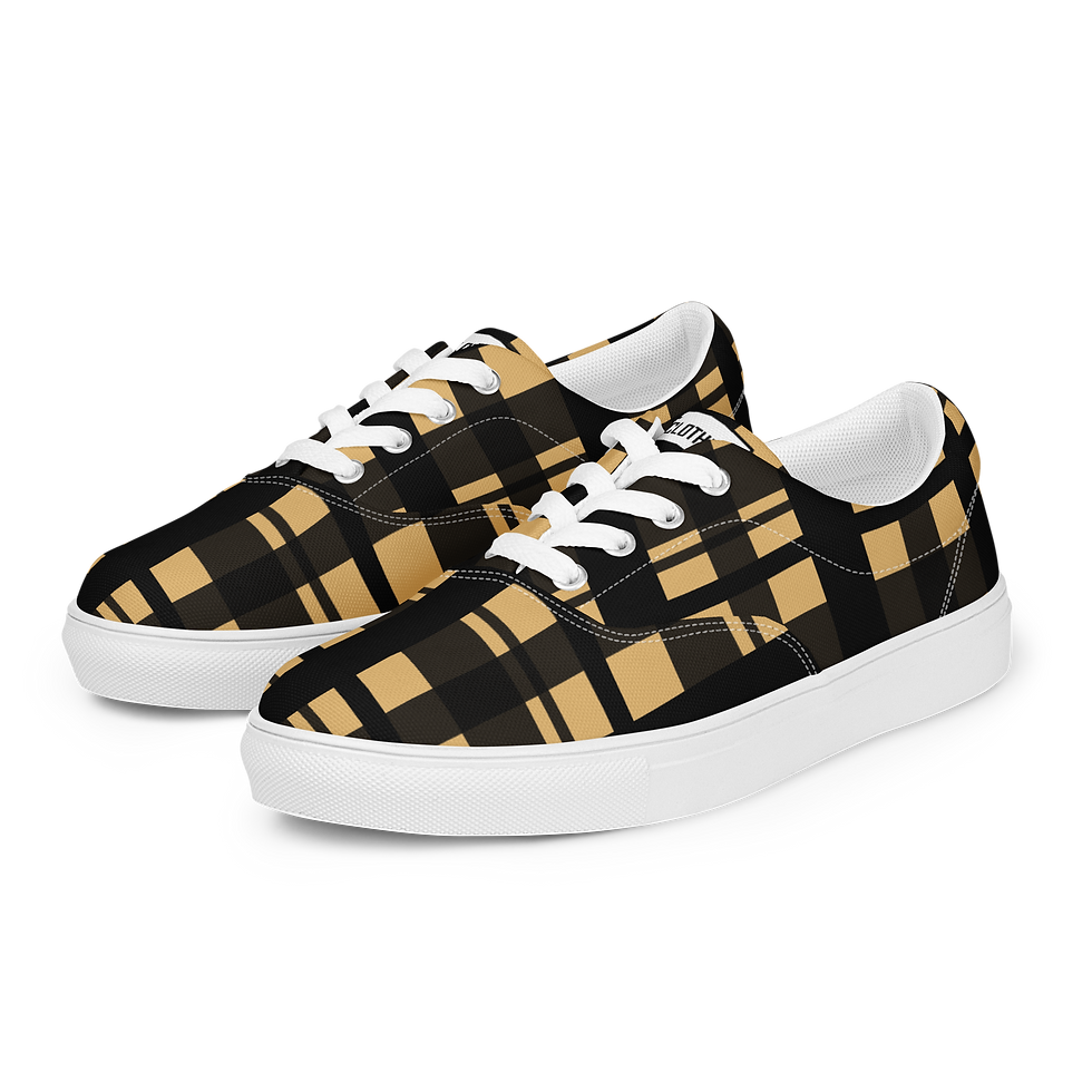 Thumbnail: 8T Clothing - Corrupt Plaid Lace-up Canvas Shoes