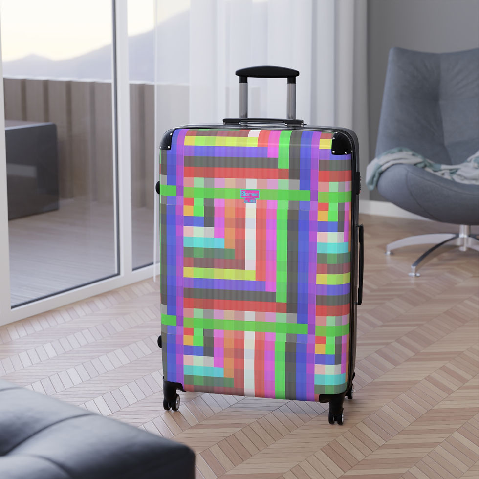 Thumbnail: 8T Clothing - Colored Plaid -  Hard Suitcase 