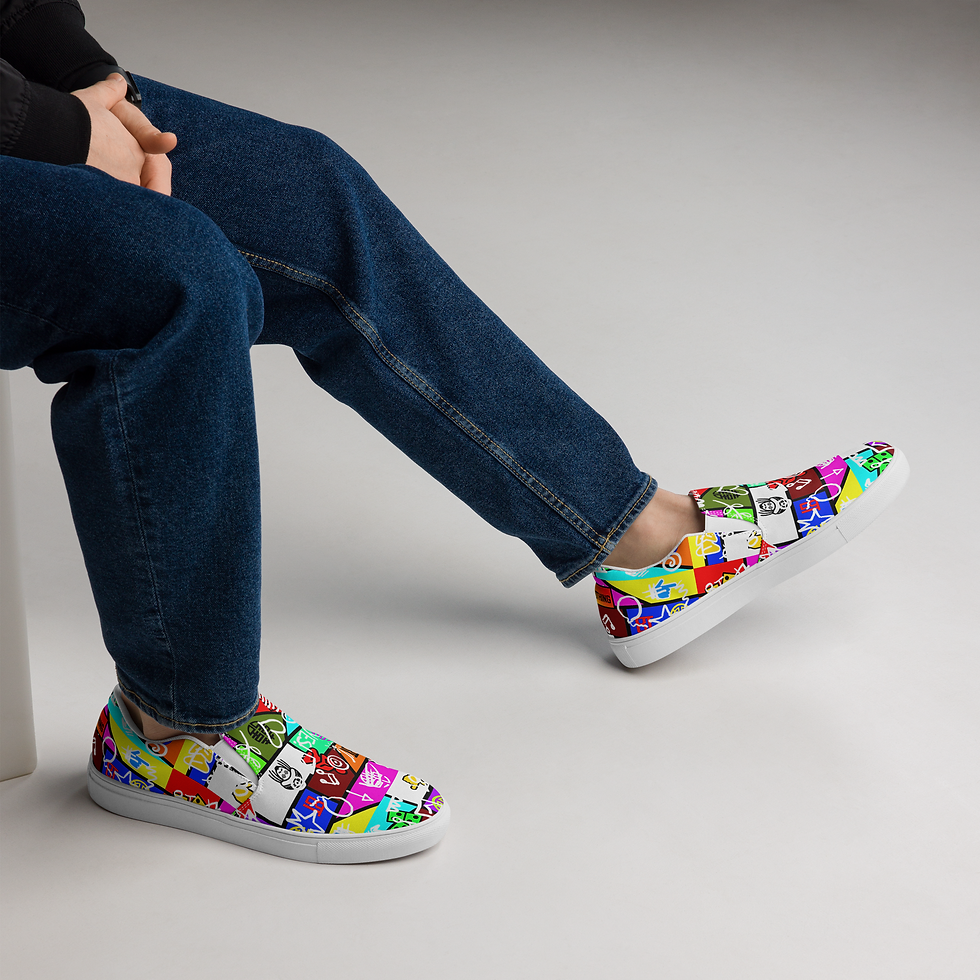 Thumbnail: 8T Clothing - Founders Doodle Fusion Men’s Slip-on Canvas Shoes