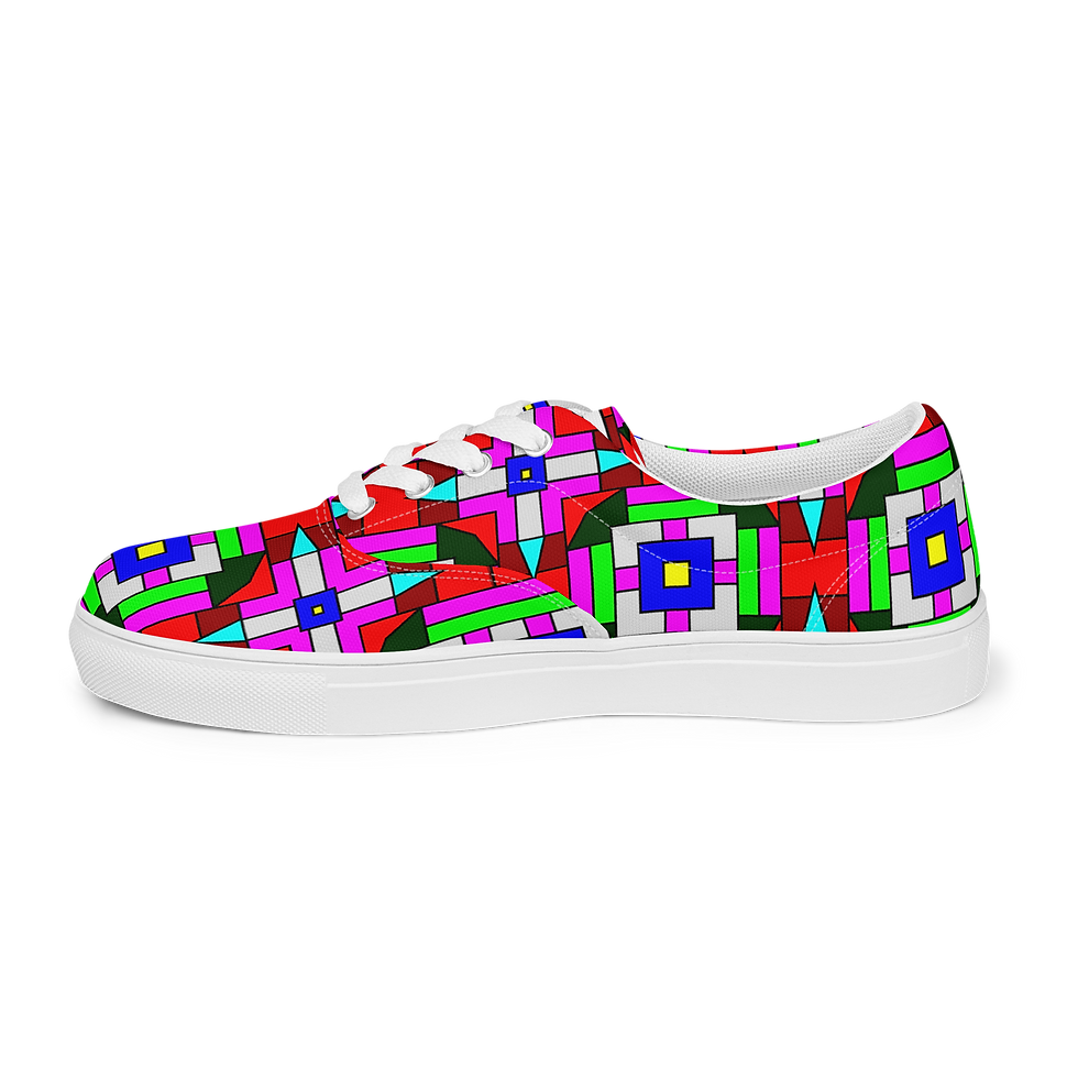 Thumbnail: 8T Clothing - Mosaic Collection Lace-up Canvas Shoes