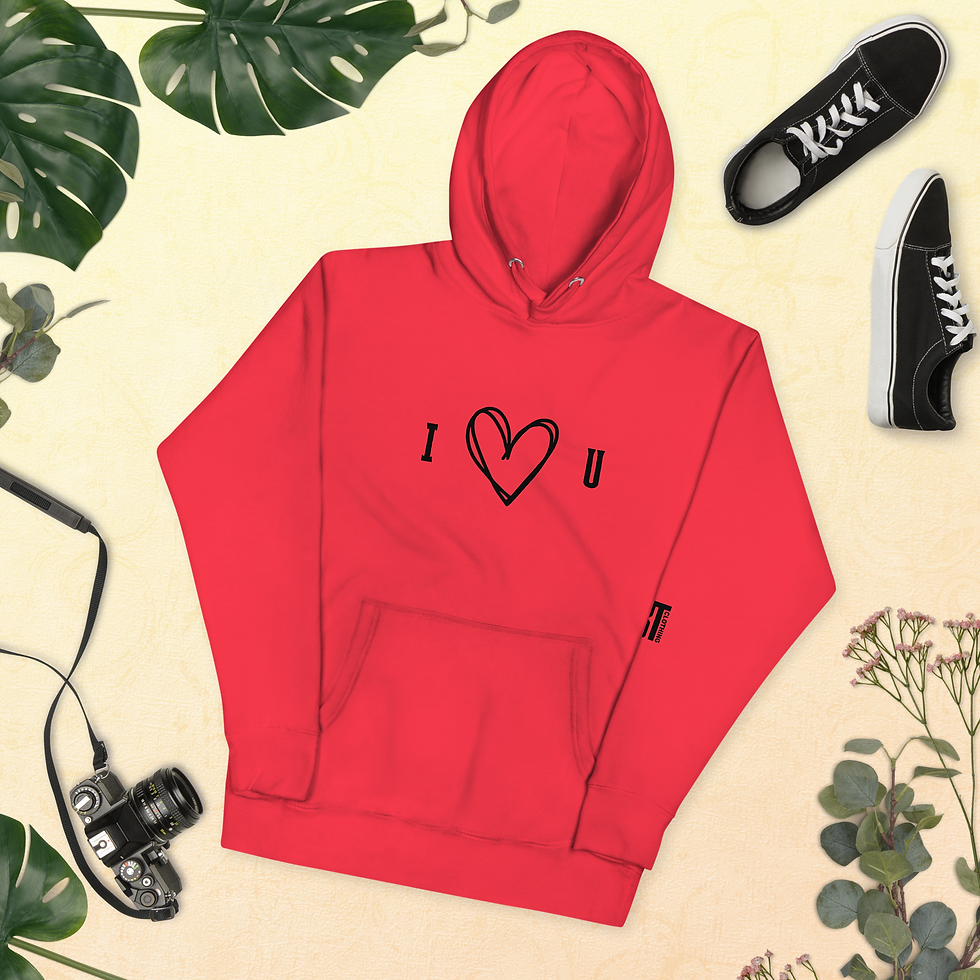 Thumbnail: 8T Clothing - Valentines I Love U - Unisex Hoodie