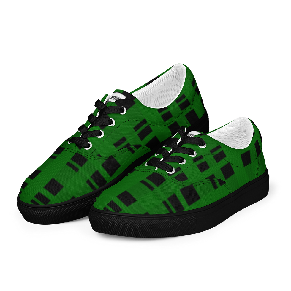 Thumbnail: 8T Clothing - Corrupt Plaid Lace-up Canvas Shoes