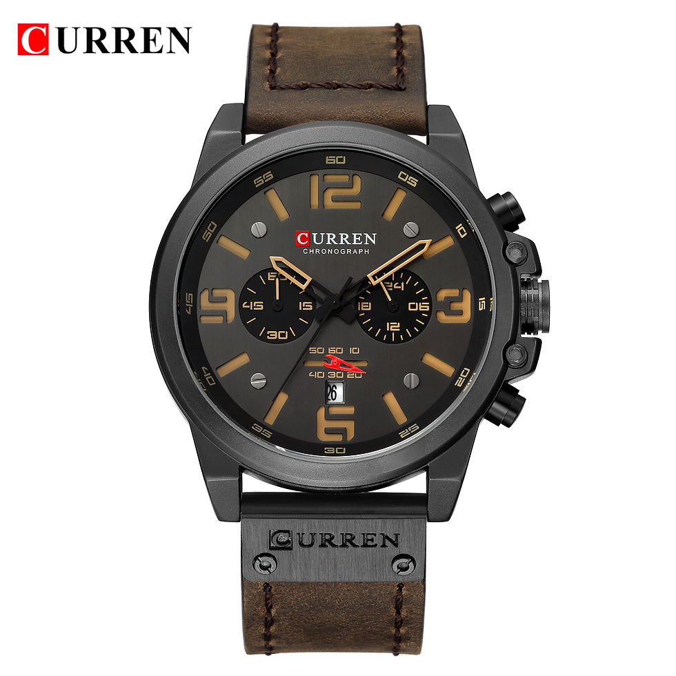 Thumbnail: CURREN Quartz Chronograph | Leather Band Sports Waterproof  Mens Watch