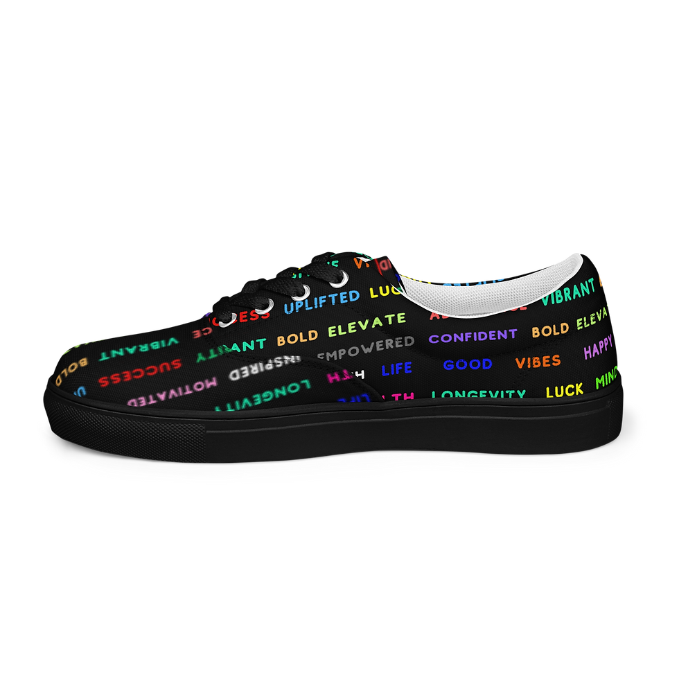 Thumbnail: 8T Clothing - Positive Vibes Collection Lace-up Canvas Shoes