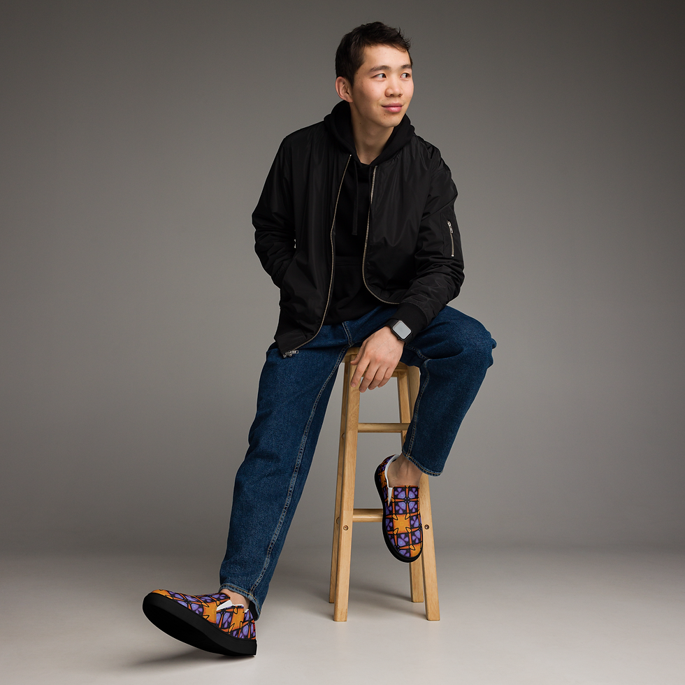 Thumbnail: 8T Clothing - Mosaic Collection Slip-on Canvas Shoes