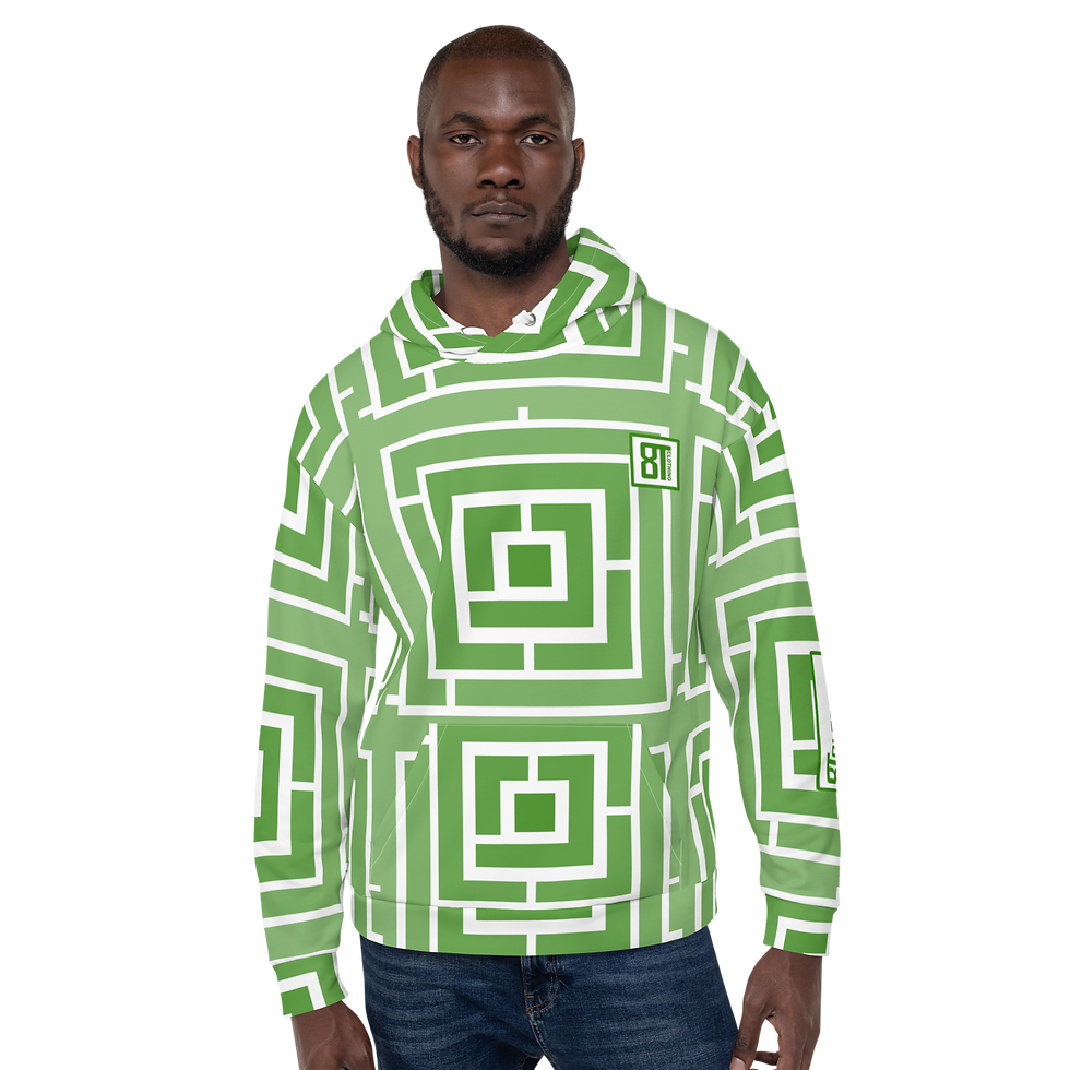 Thumbnail: 8T Clothing Green Maze  - Unisex Hoodie