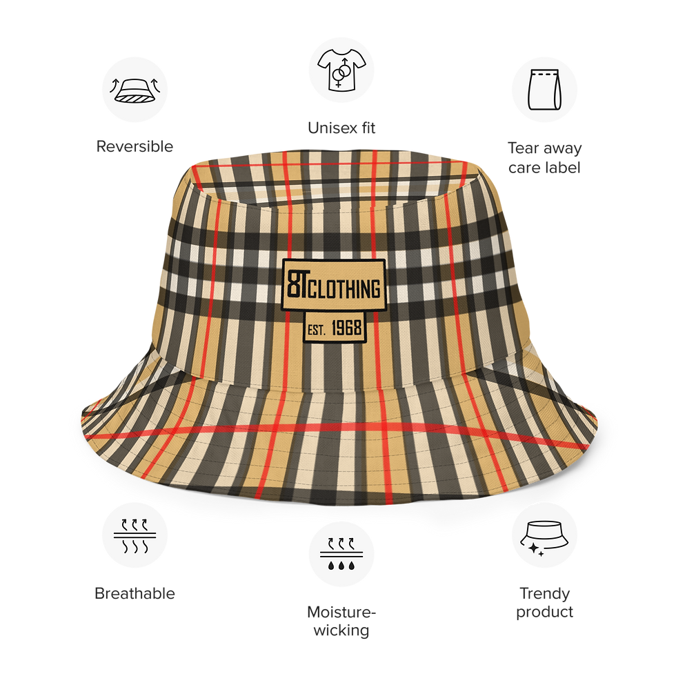 Thumbnail: 8T Clothing Founders Plaid - Reversible Bucket Hat