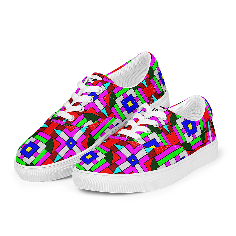 Thumbnail: 8T Clothing - Mosaic Collection Lace-up Canvas Shoes