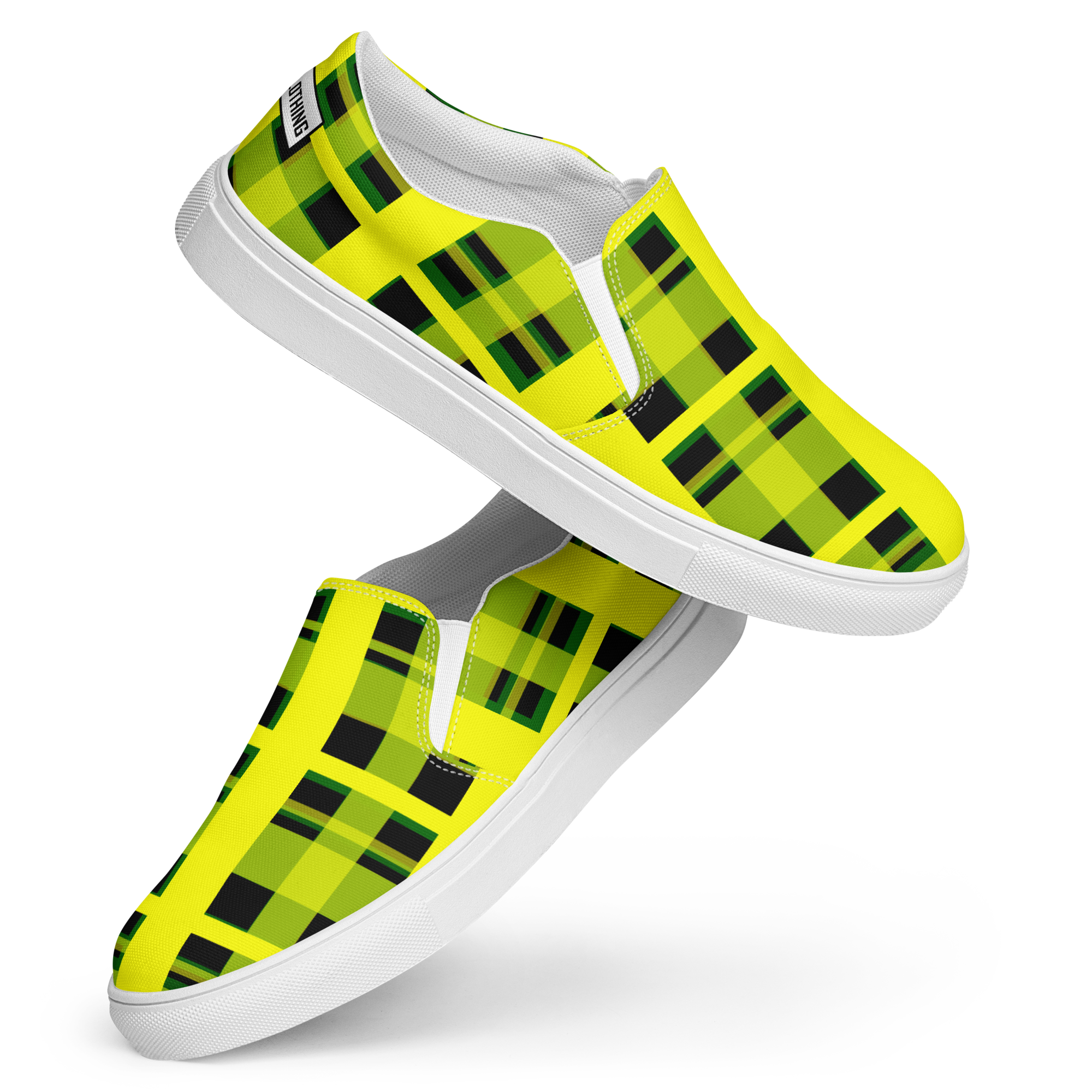 8T Clothing - Corrupt Plaid Men’s slip-on Canvas Shoes