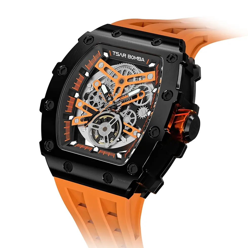 Thumbnail: TSAR BOMBA Men's Watch | Tonneau Design Waterproof