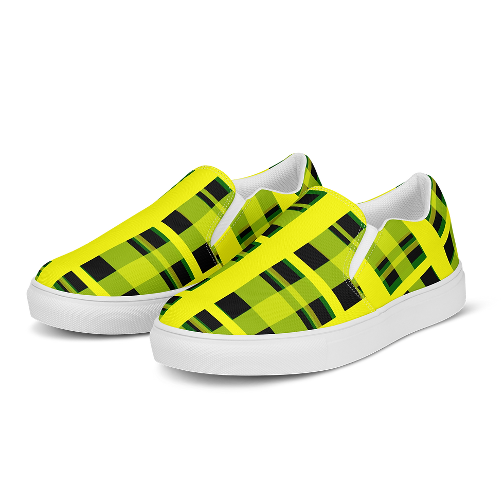 Thumbnail: 8T Clothing - Corrupt Plaid Men’s slip-on Canvas Shoes