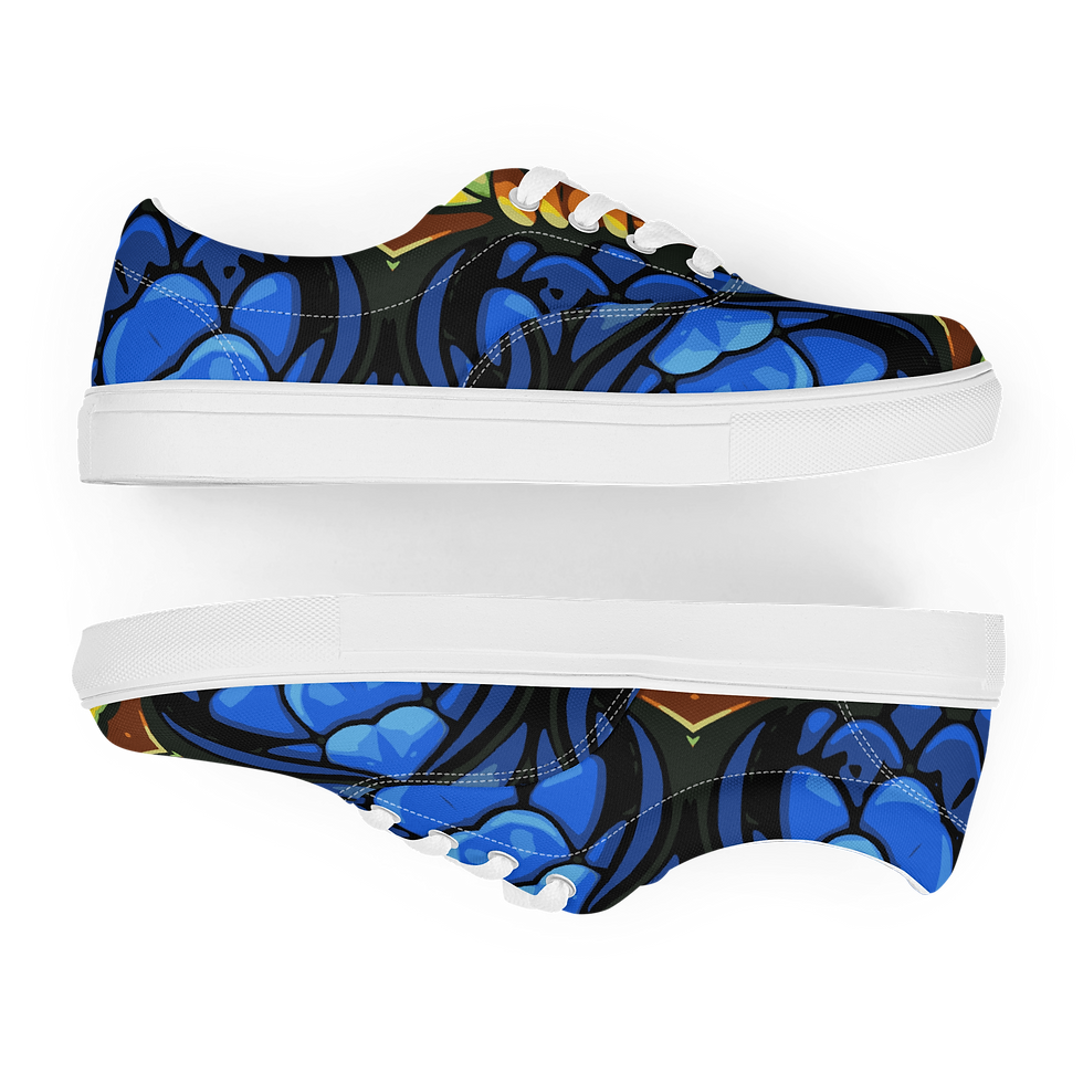 Thumbnail: 8T Clothing - Mosiac Collection Lace-up Canvas Shoes