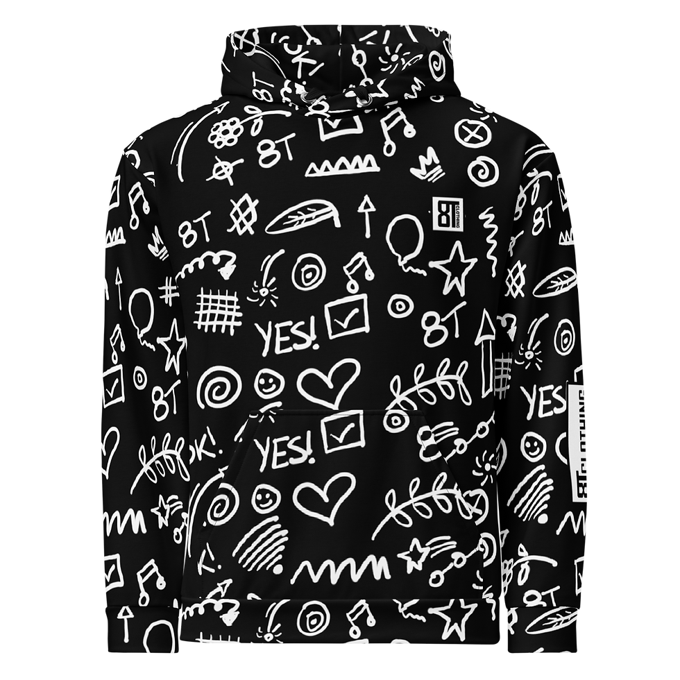 Thumbnail: 8T Clothing Doodle Minimal Collection - Unisex Hoodie