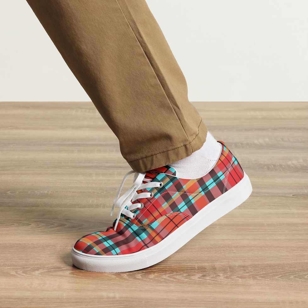 Thumbnail: 8T Clothing - Founders Plaid - Lace-up Canvas Shoes