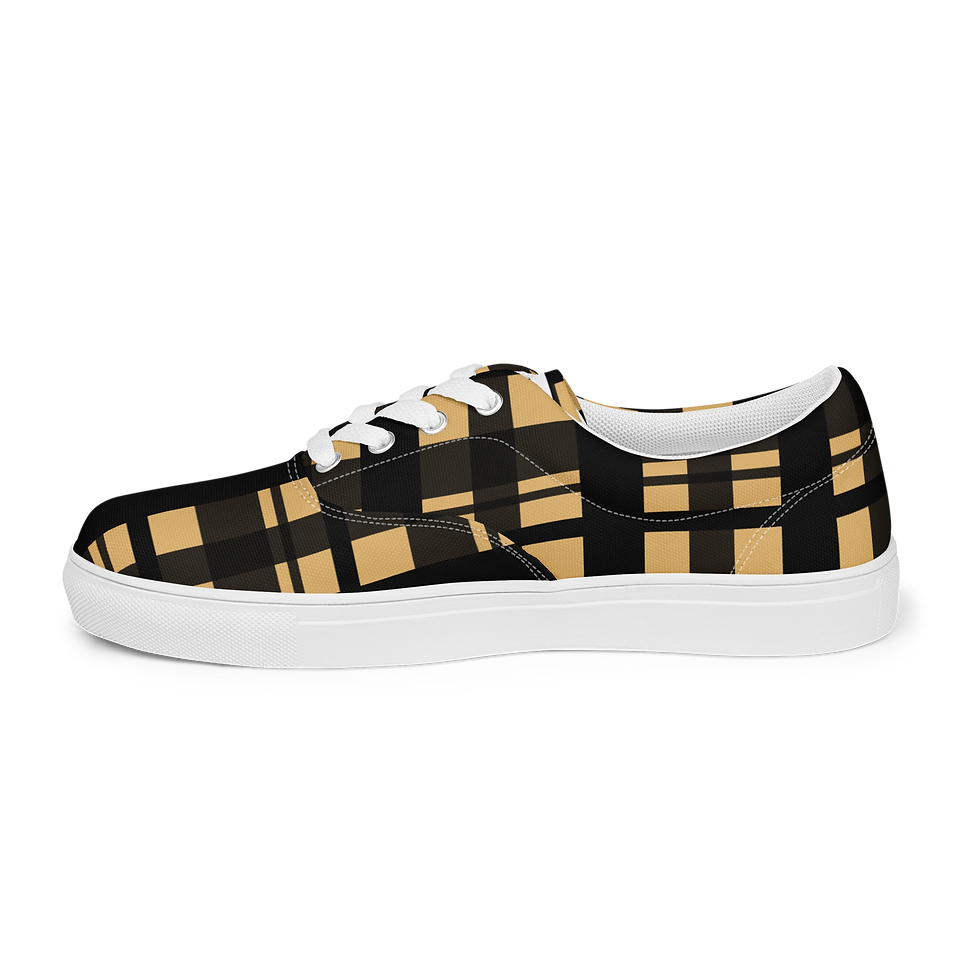 Thumbnail: 8T Clothing - Corrupt Plaid Lace-up Canvas Shoes