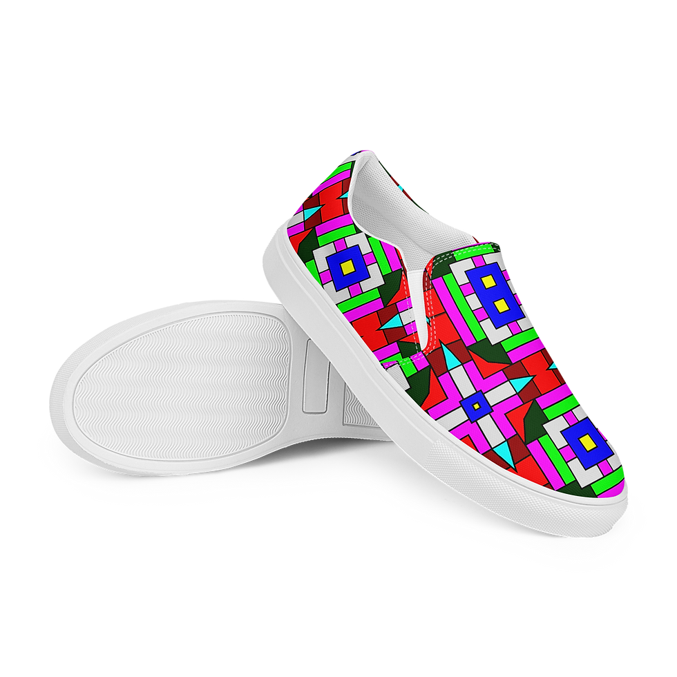 Thumbnail: 8T Clothing - Mosaic Collection Slip-on Canvas Shoes