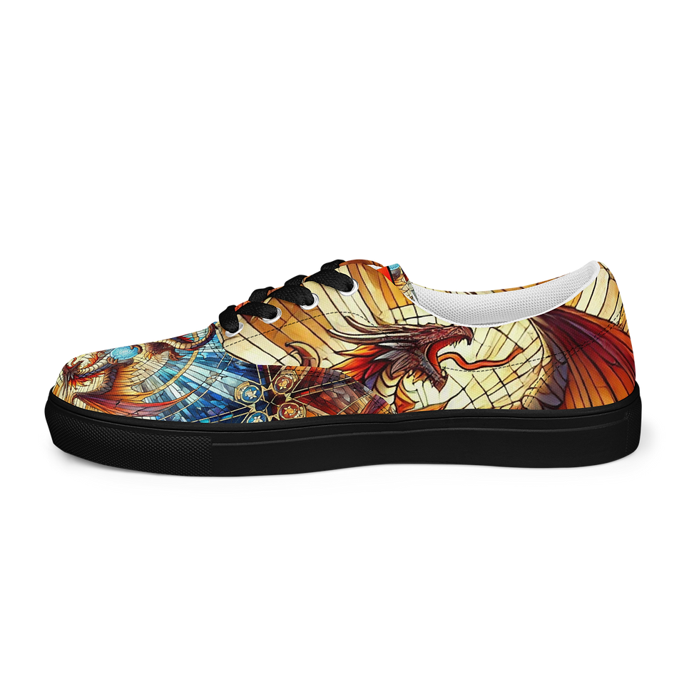 Thumbnail: 8T Clothing - Dragon Mosaic - Lace-up Canvas Shoes