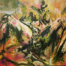 I think she's done_ _#oilpainting  #needsatitle #expressionism #figurepainting #abstract #