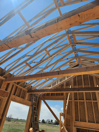Framed house with Trusses set