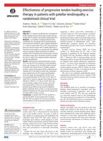 Effectiveness of progressive tendon-loading exercise therapy in patients with patellar tendinopathy: a randomised clinical trial
November 2020British Journal of Sports Medicine 55(9):bjsports-2020-103403
DOI:10.1136/bjsports-2020-103403
Objective To compare the effectiveness of progressive tendon-loading exercises (PTLE) with eccentric exercise therapy (EET) in patients with patellar tendinopathy (PT). Methods In a stratified, investigator-blinded, block-randomised trial, 76 patients with clinically diagnosed and ultrasound-confirmed PT were randomly assigned in a 1:1 ratio to receive either PTLE or EET. The primary end point was clinical outcome after 24 weeks following an intention-to-treat analysis, as assessed with the validated Victorian Institute of Sports Assessment for patellar tendons (VISA-P) questionnaire measuring pain, function and ability to play sports. Secondary outcomes included the return to sports rate, subjective patient satisfaction and exercise adherence. Results Patients were randomised between January 2017 and July 2019. The intention-to-treat population (mean age, 24 years, SD 4); 58 (76%) male) consisted of patients with mostly chronic PT (median symptom duration 2 years). Most patients (82%) underwent prior treatment for PT but failed to recover fully. 38 patients were randomised to the PTLE group and 38 patients to the EET group. The improvement in VISA-P score was significantly better for PTLE than for EET after 24 weeks (28 vs 18 points, adjusted mean between-group difference, 9 (95% CI 1 to 16); p=0.023). There was a trend towards a higher return to sports rate in the PTLE group (43% vs 27%, p=0.13). No significant between-group difference was found for subjective patient satisfaction (81% vs 83%, p=0.54) and exercise adherence between the PTLE group and EET group after 24 weeks (40% vs 49%, p=0.33). Conclusions In patients with PT, PTLE resulted in a significantly better clinical outcome after 24 weeks than EET. PTLE are superior to EET and are therefore recommended as initial conservative treatment for PT.