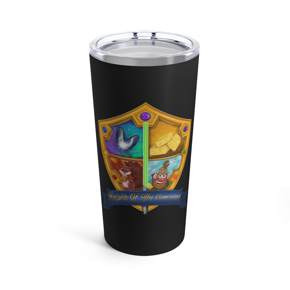 "Knights of the Cornbread" (Black) Tumbler 20oz