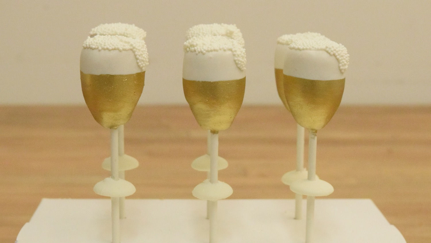 6 New Years Champagne Glass Cake Pops