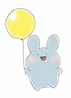 風船を持つうさぎ