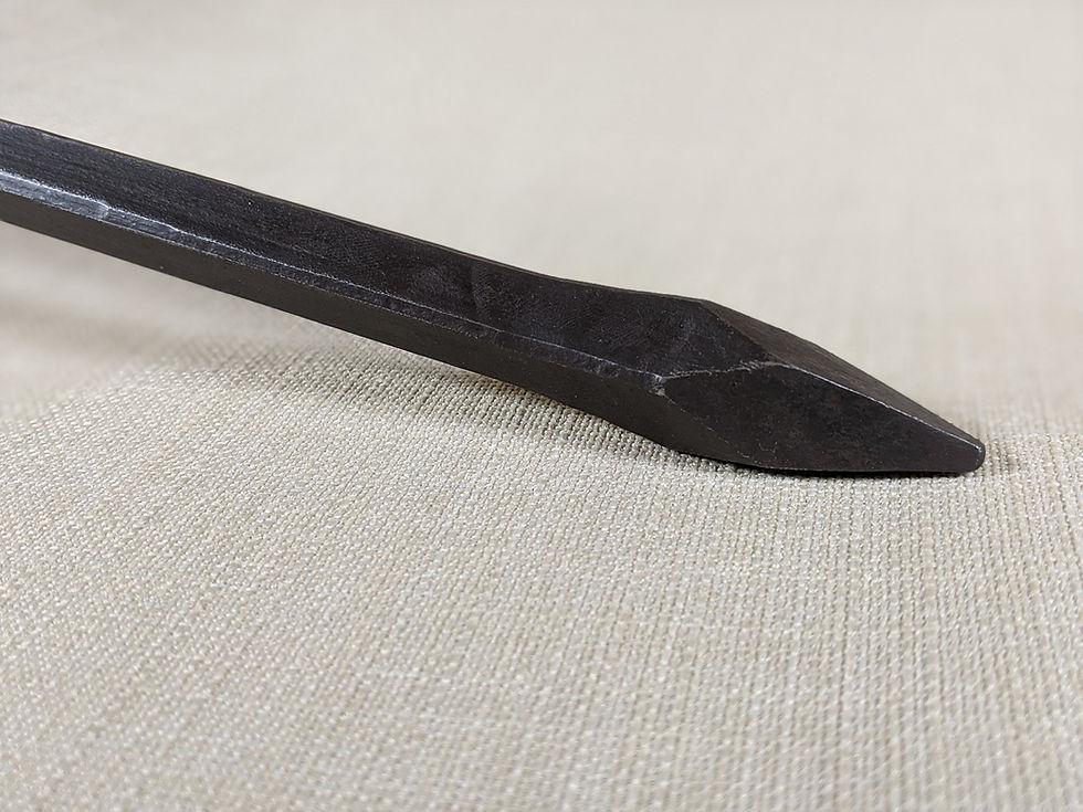 Thumbnail: A hand forged fireplace Poker in the Eye range, by Tom Fell - Blacksmith