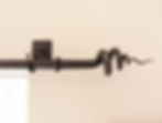 Thumbnail: Detail of a handmade wrought iron curtain pole