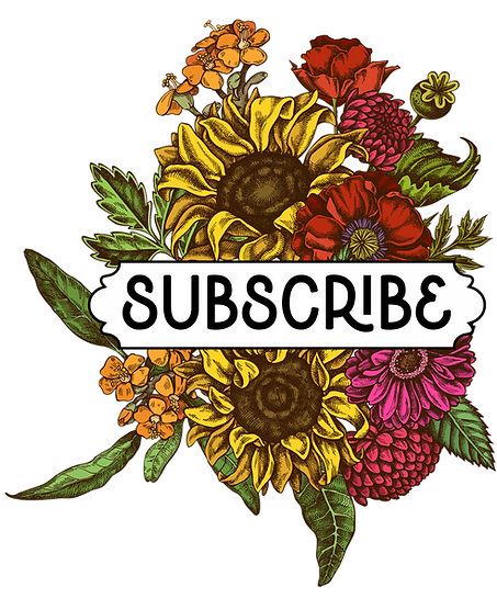 invitation to subscribe with colorful bouquet