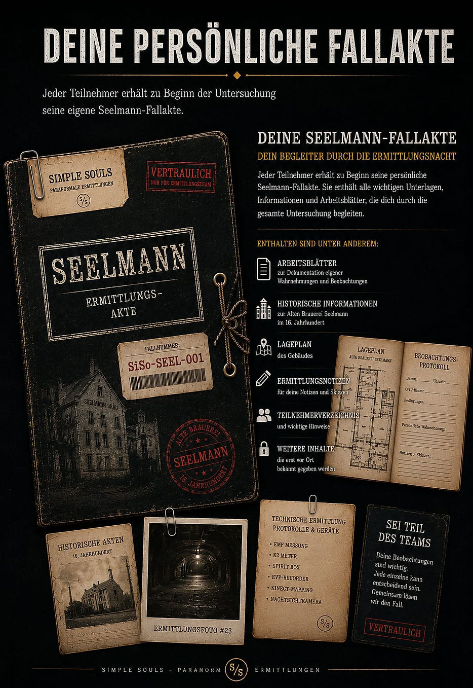 Briefing der Seelmann-Akte für das Ghosthunting Event in der Alten Brauerei Seelmann