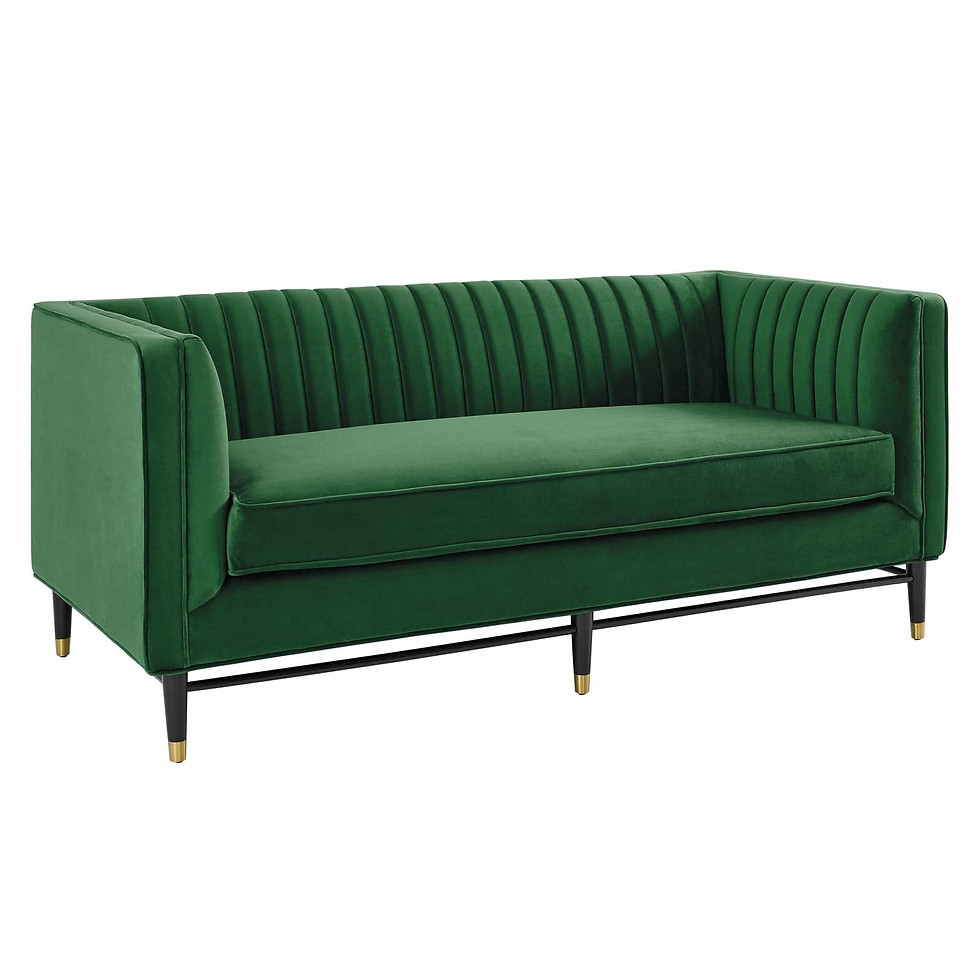 Thumbnail: Larry Channel Tufted Performance Velvet Loveseat