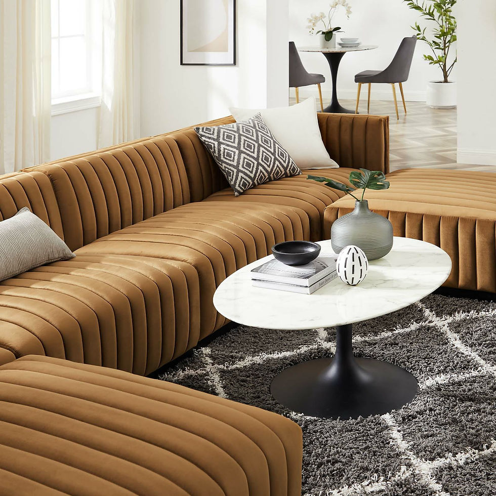 Thumbnail: Arty channel tufted performance velvet sectional