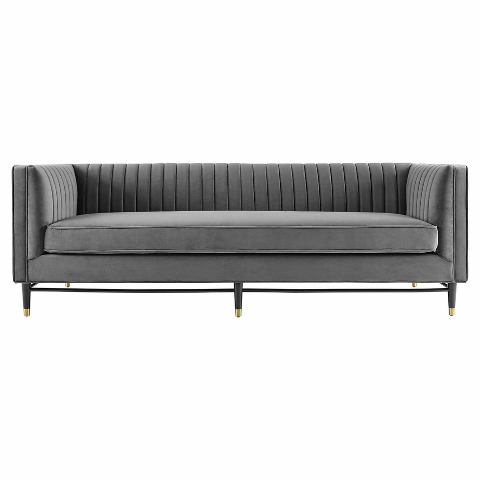 Thumbnail: Larry Channel Tufted Performance Velvet Sofa