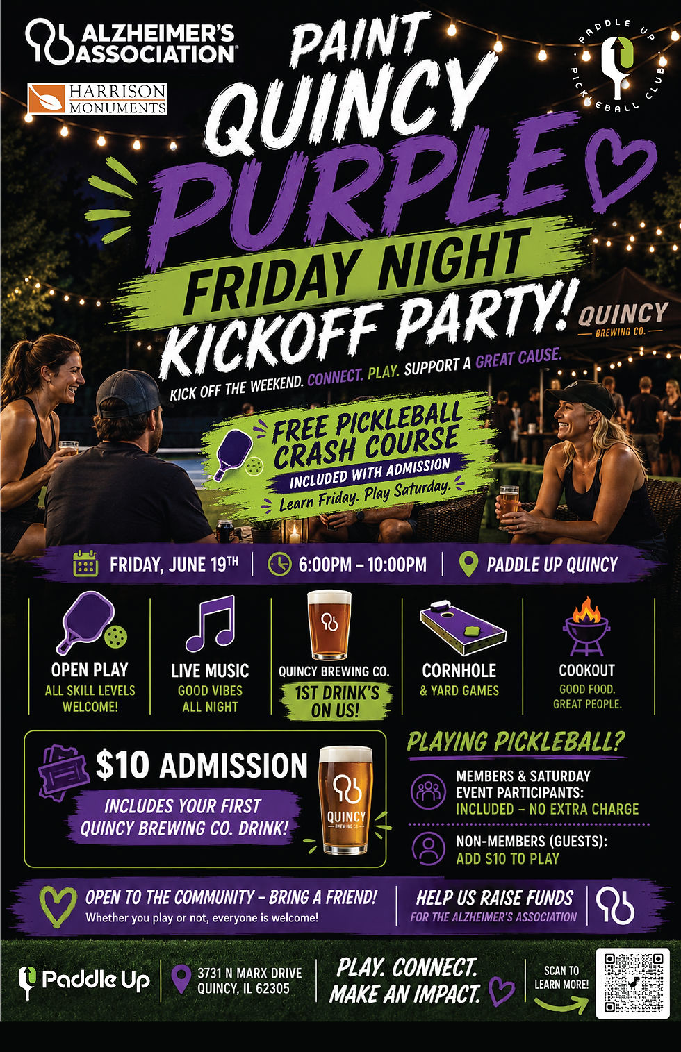 Paint Quincy Purple Friday Night Kickoff Party! 6-10pm