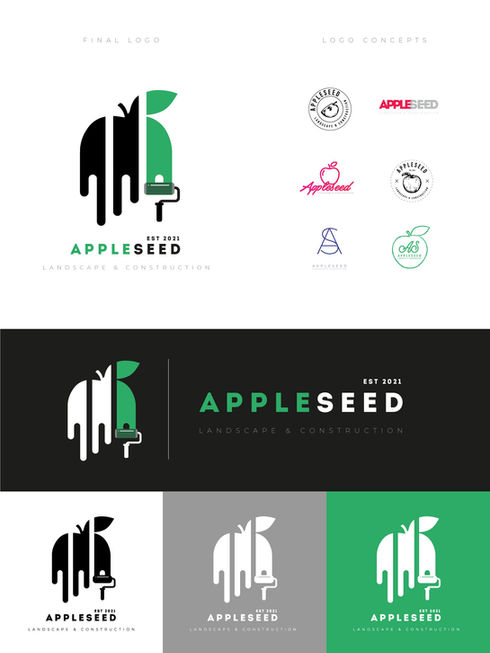 Here you can see some of the logos that went through the elimination process. And the final logo colourways.