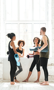 Discussion de groupe de yoga