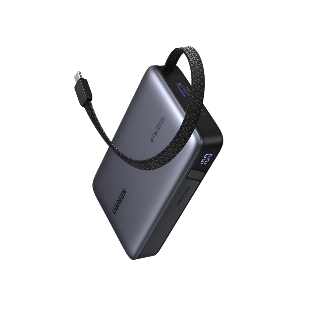 UGREEN 65W 20000mAh CCC Power Bank with Built-in Cable