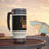 Thumbnail: Stainless Steel Travel Mug with Handle, 14oz